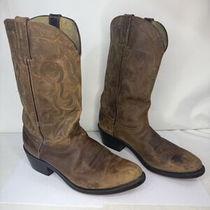 Durango Boots Men's‎ 9.5 EE Brown Leather Almond Toe DB922 Western Cowboy